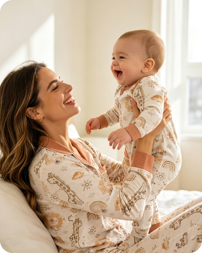 Cute Mommy and Baby Matching Set for Sensitive Skin