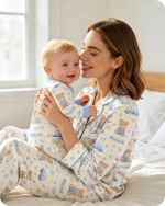 Mom & Baby Boy Teddy Bear Bamboo Pajama Set