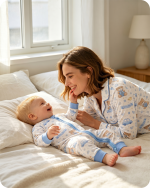 Mom & Baby Boy Teddy Bear Bamboo Pajama Set