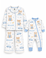 Mom & Baby Boy Teddy Bear Bamboo Pajama Set