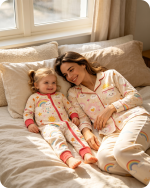 Mom & Baby Girl Rainbow Bamboo Pajama Set