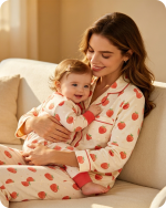 Mom & Baby Strawberry Bamboo Matching Sleepwear