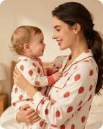 Mom & Baby Strawberry Bamboo Matching Sleepwear