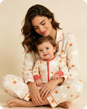 Mom & Daughter Cloud Star Bamboo Pajama Set