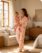 Mom and Daughter Matching Pajamas Cute Animal Print