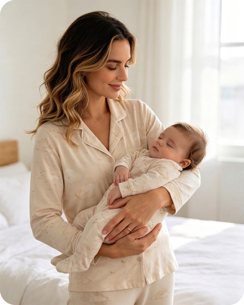 Soft Clouds Bamboo Matching Set for Mom and Baby