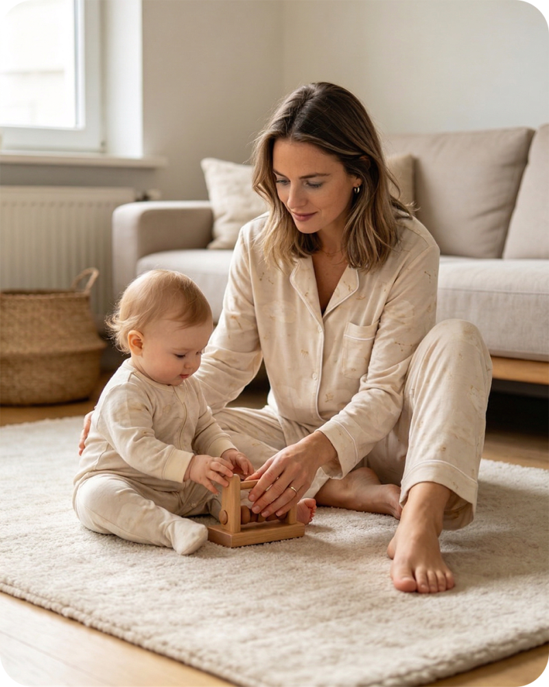 Soft Clouds Bamboo Matching Set for Mom and Baby