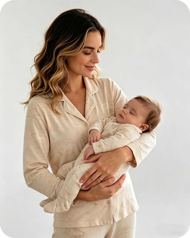 Soft Clouds Bamboo Matching Set for Mom and Me