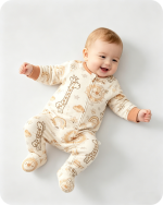 Baby Bamboo Sleepers Giraffe Cartoon Print