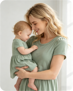 Bamboo Baby Girl Dress with Bodysuit Solid Green