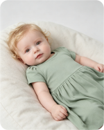 Bamboo Baby Girl Dress with Bodysuit Solid Green