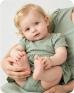 Bamboo Baby Girl Dress with Bodysuit Solid Green