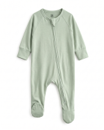 Bamboo Baby Sleeper Zip Footie Solid Green