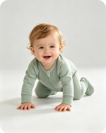 Bamboo Baby Sleeper Zip Footie Solid Green
