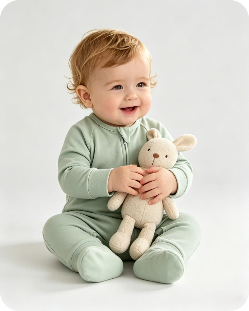 Bamboo Baby Sleeper Zip Footie Solid Green