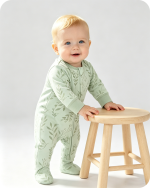 Bamboo Newborn Sleeper Soft Leaf Print