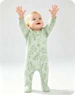 Bamboo Newborn Sleeper Soft Leaf Print