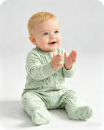 Bamboo Newborn Sleeper Soft Leaf Print