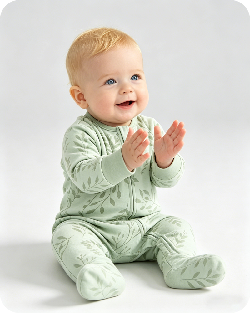 Bamboo Newborn Sleeper Soft Leaf Print