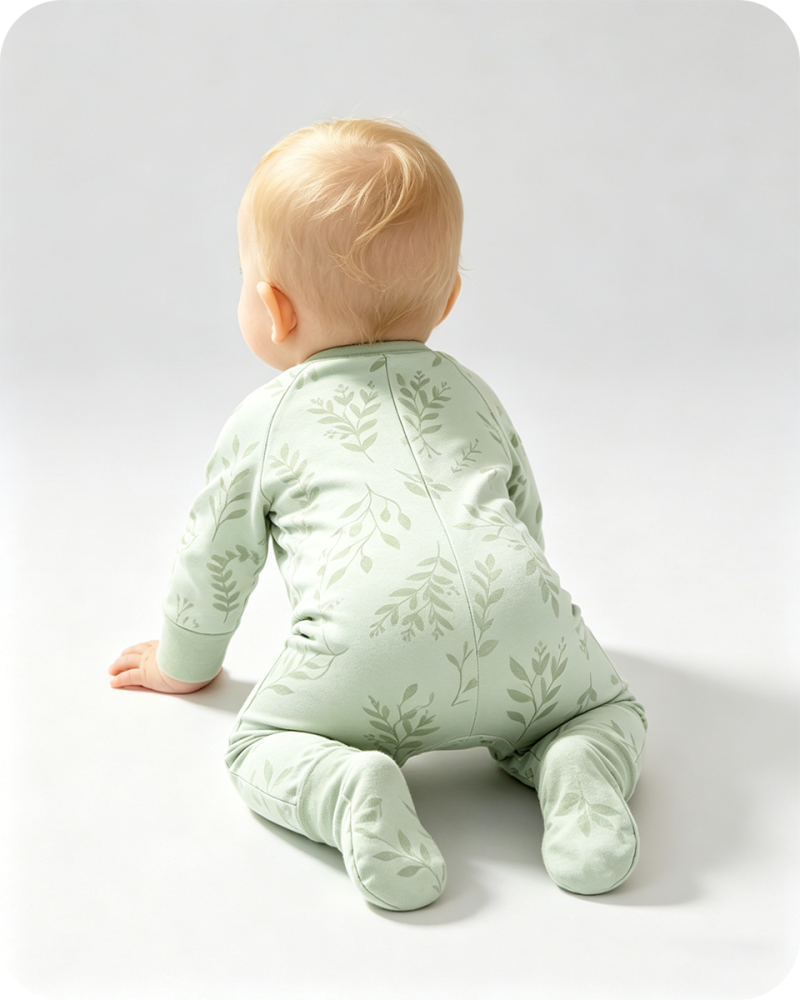 Bamboo Newborn Sleeper Soft Leaf Print