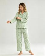 Bamboo Women's Pajamas Breathable Leaf Print