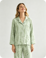 Bamboo Women's Pajamas Breathable Leaf Print