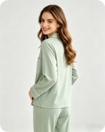 Bamboo Women’s Pajamas Set Solid Green