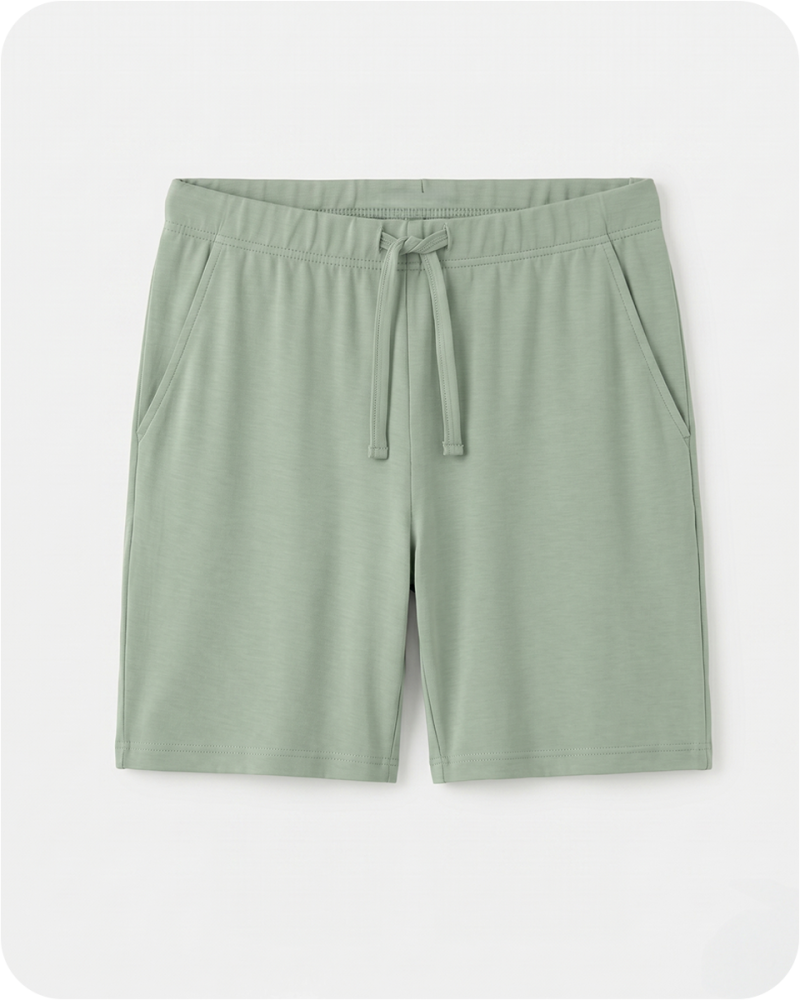 Men's Bamboo Pajama Shorts Solid Green