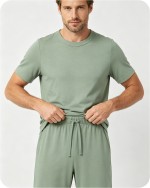 Men's Bamboo Pajama Shorts Solid Green