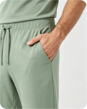 Men's Bamboo Pajama Shorts Solid Green