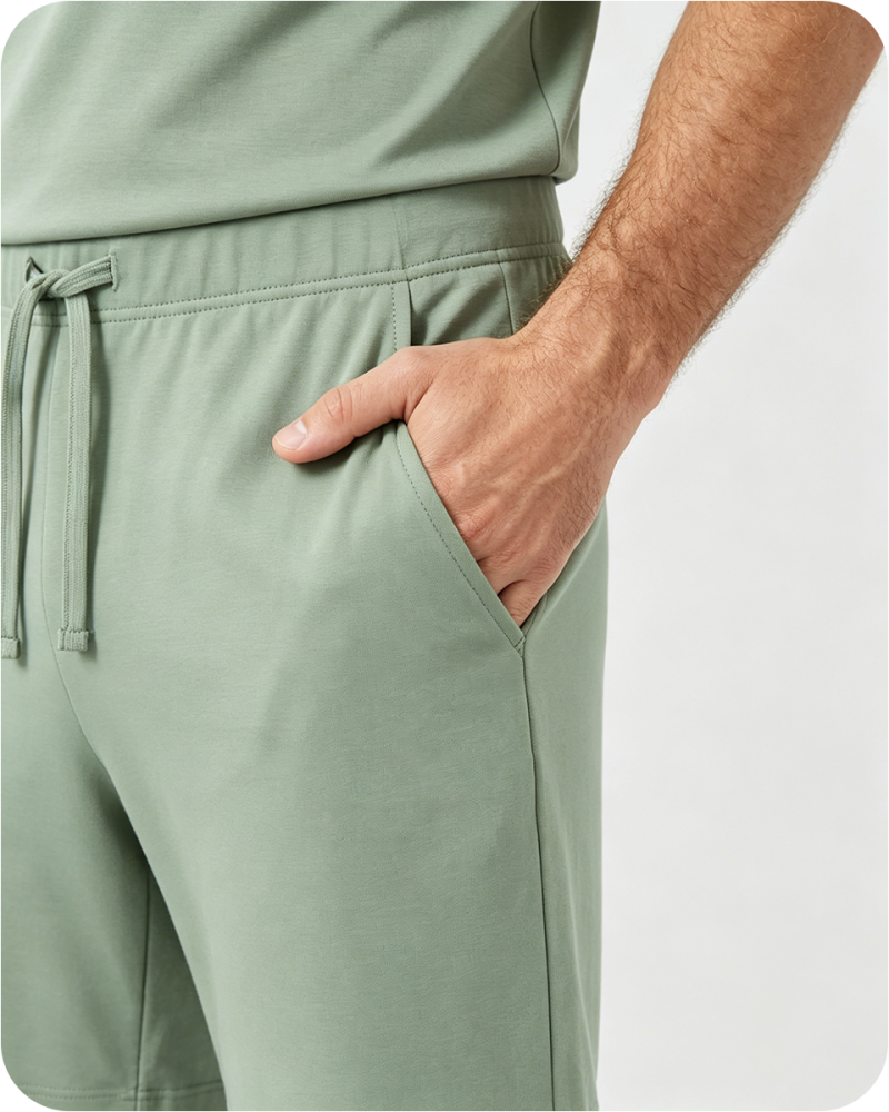 Men's Bamboo Pajama Shorts Solid Green
