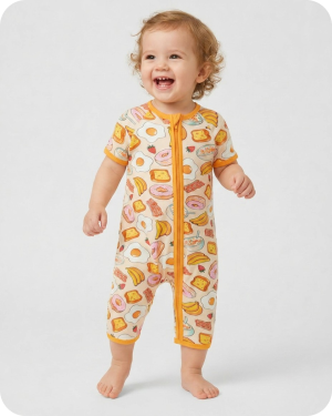 Bamboo Baby Romper in Breakfast Bliss