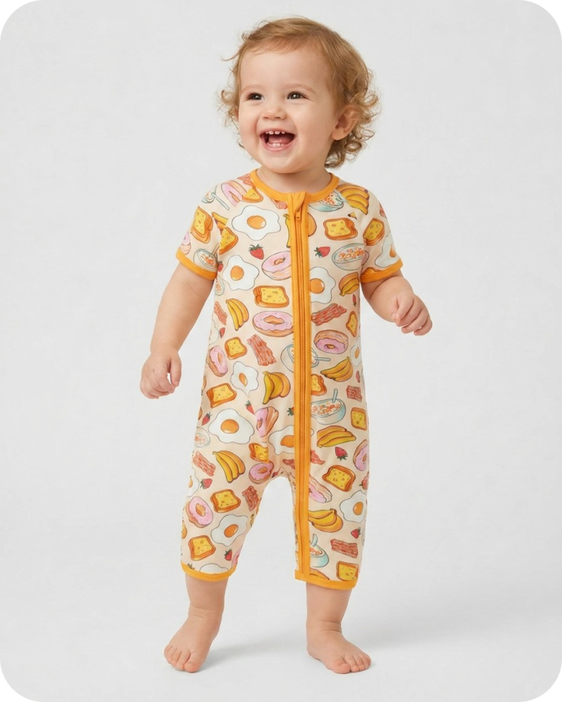 Bamboo Baby Romper in Breakfast Bliss