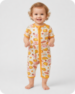 Bamboo Baby Romper in Breakfast Bliss