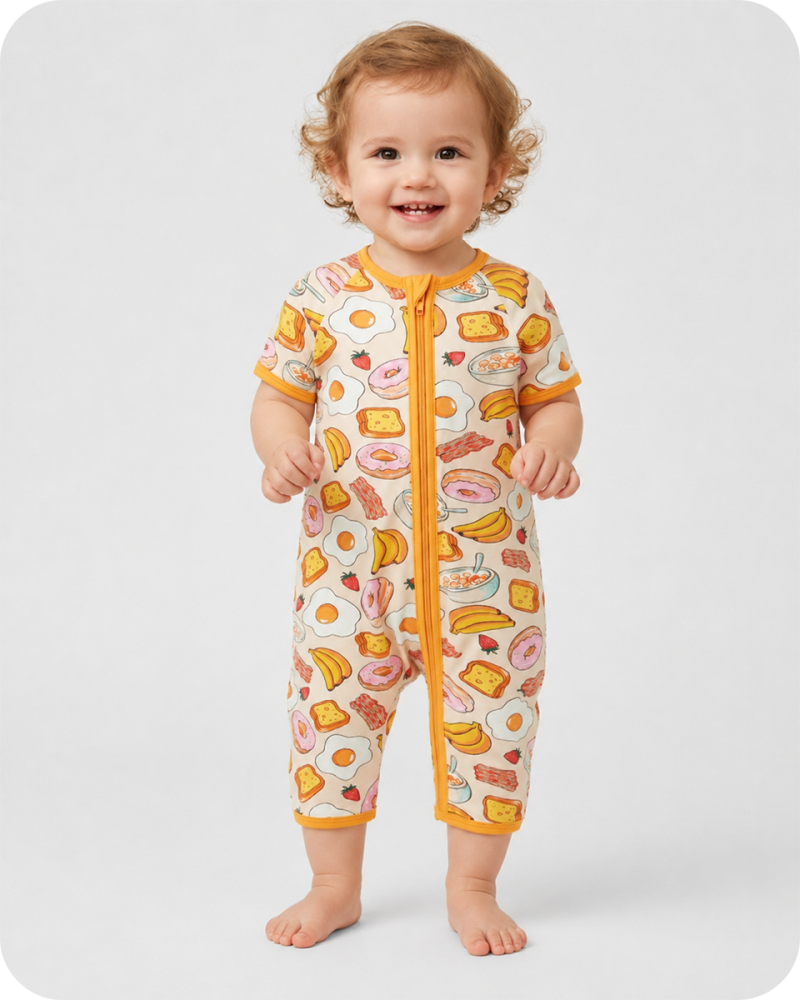 Bamboo Baby Romper in Breakfast Bliss
