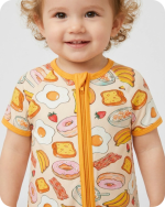 Bamboo Baby Romper in Breakfast Bliss