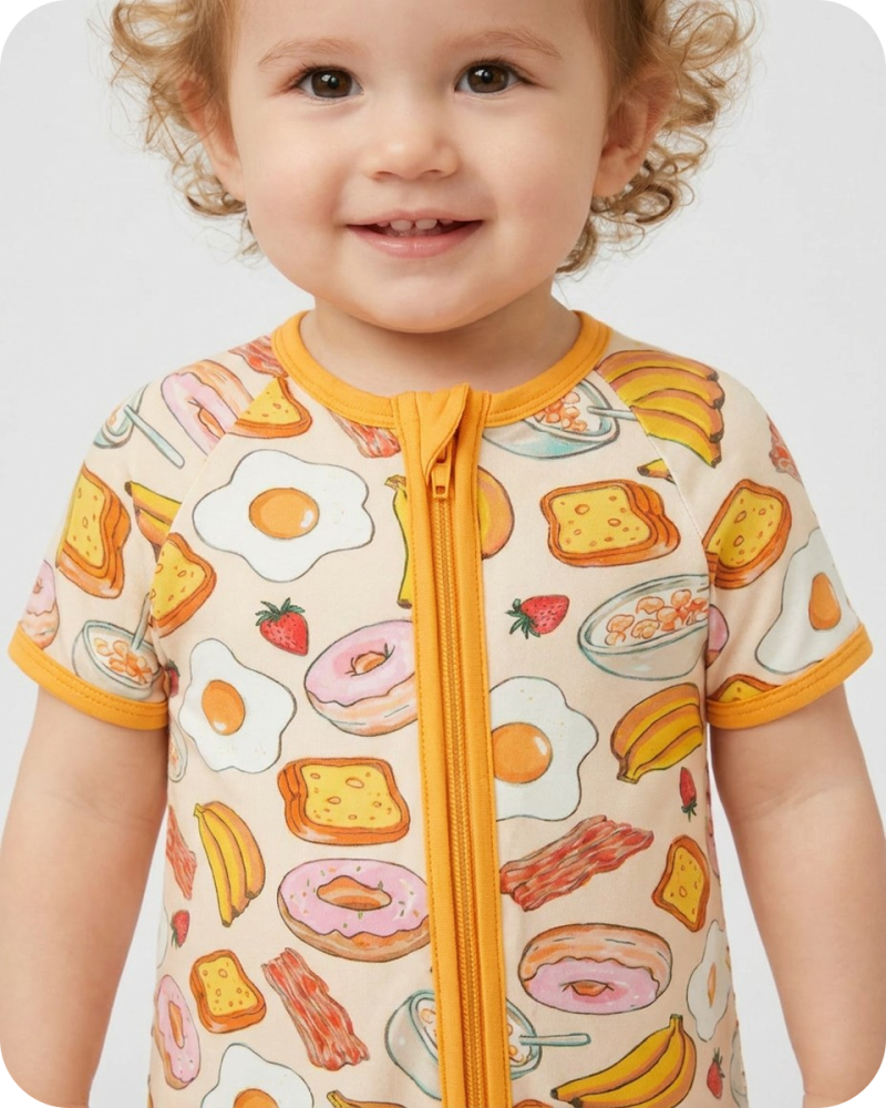 Bamboo Baby Romper in Breakfast Bliss