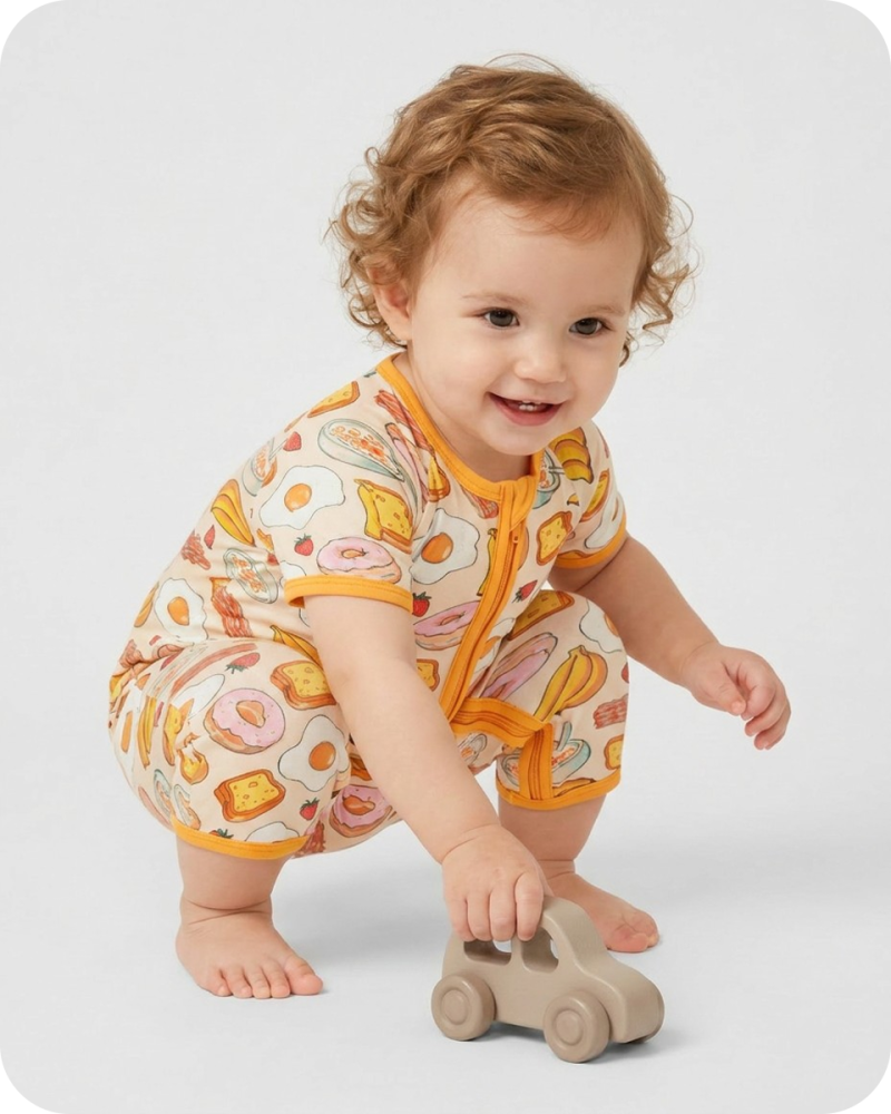 Bamboo Baby Romper in Breakfast Bliss