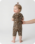 Bamboo Baby Zipper Onesie Wild Safari Leopard