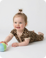 Bamboo Baby Zipper Onesie Wild Safari Leopard