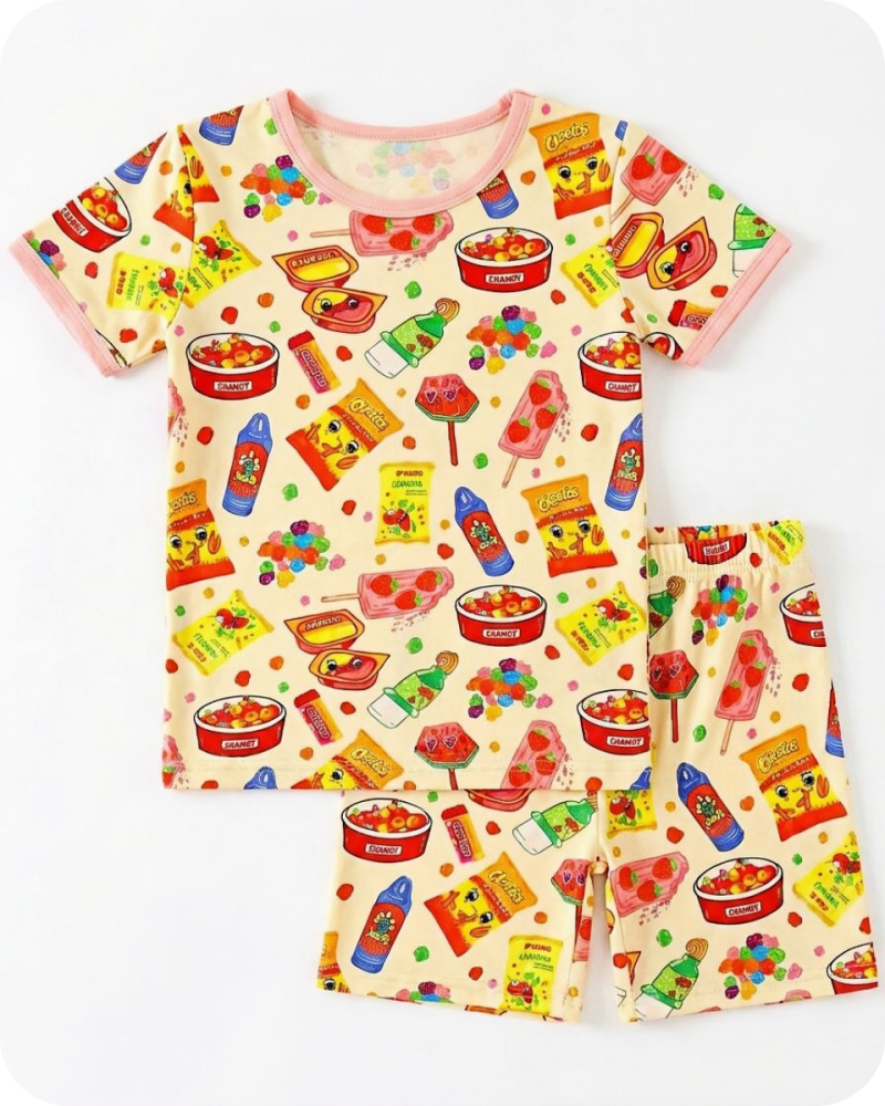 Bamboo Kids Shorties Snack Attack Yellow