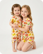 Bamboo Kids Shorties Snack Attack Yellow