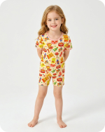 Bamboo Kids Shorties Snack Attack Yellow