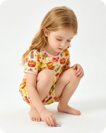 Bamboo Kids Shorties Snack Attack Yellow