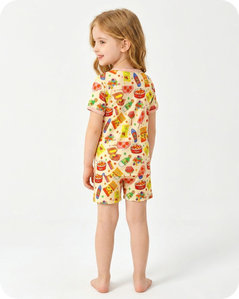 Bamboo Kids Shorties Snack Attack Yellow