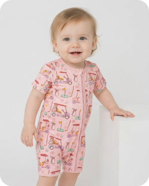 Bamboo Onesie Baby in Tee Time Blossom Pink
