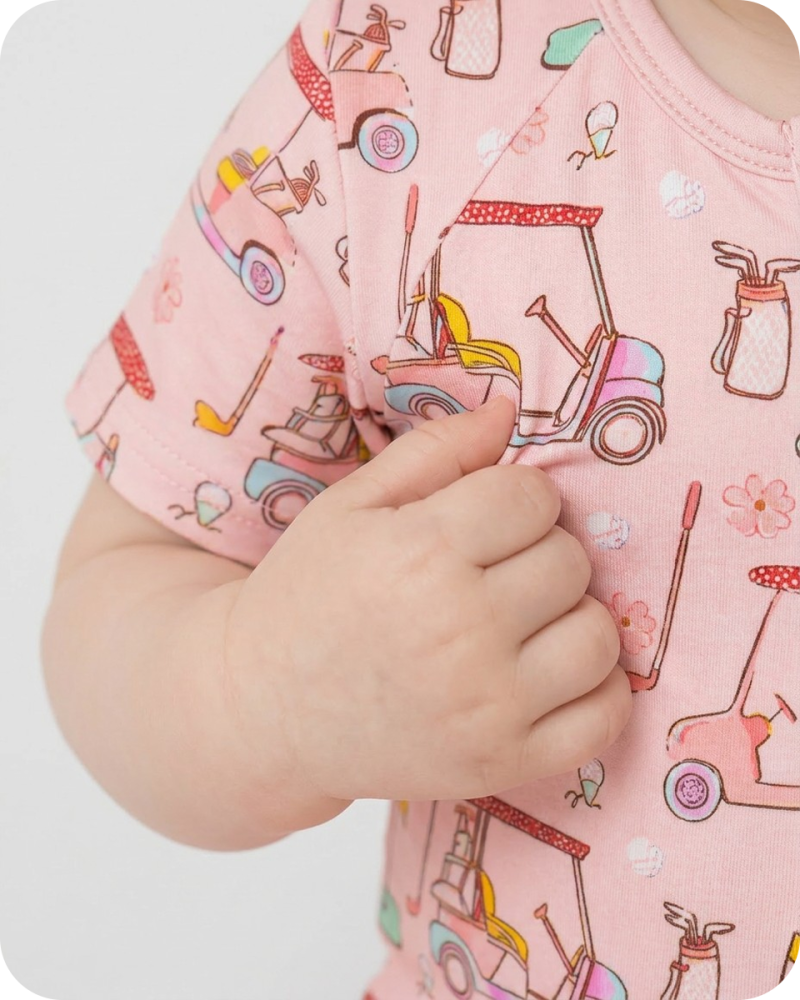 Bamboo Onesie Baby in Tee Time Blossom Pink