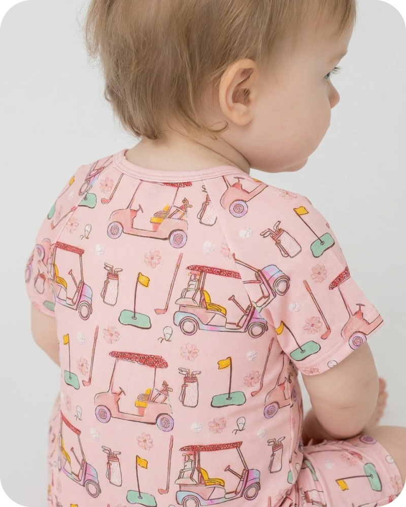 Bamboo Onesie Baby in Tee Time Blossom Pink