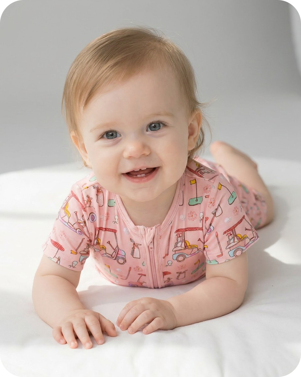Bamboo Onesie Baby in Tee Time Blossom Pink