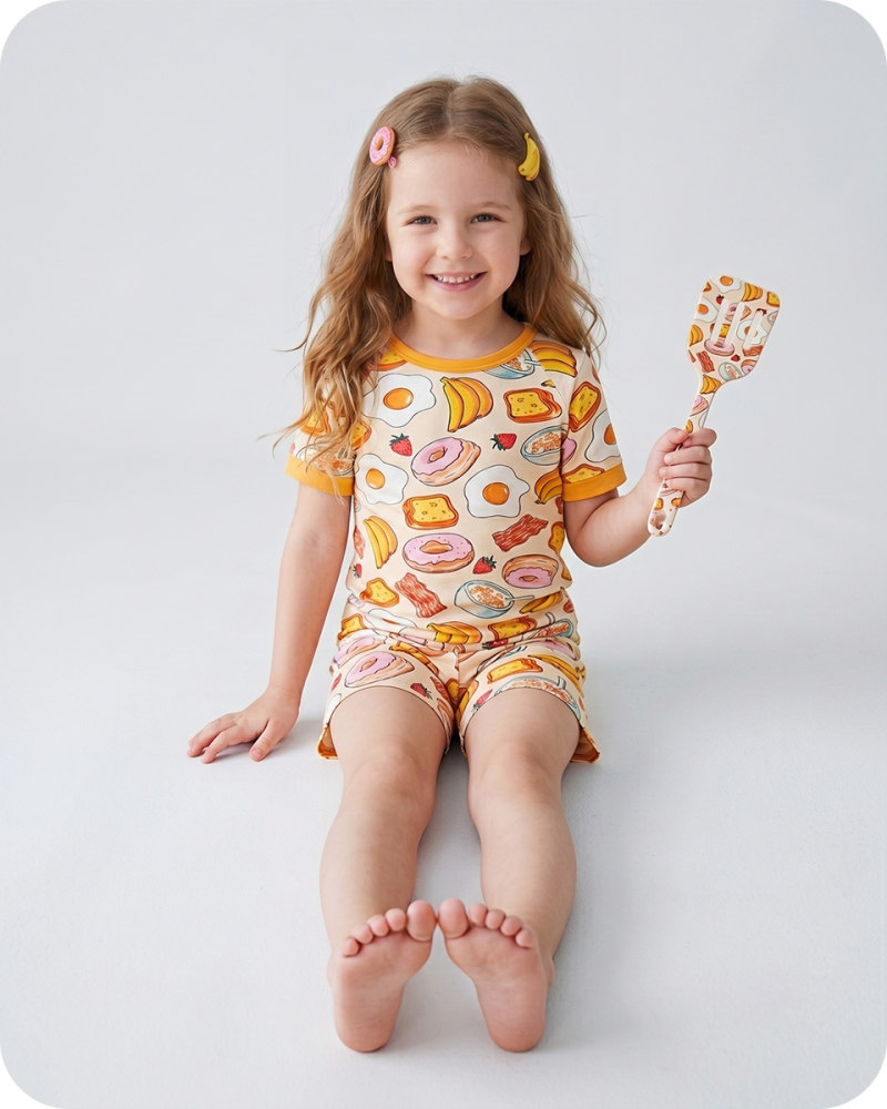 Bamboo PJs for Kids in Breakfast Bliss